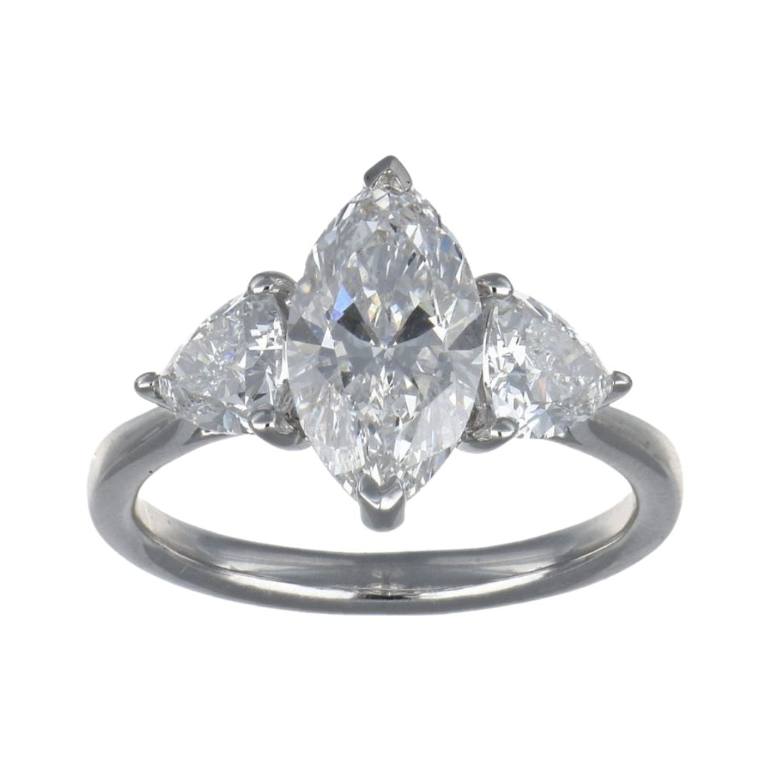 White Diamond Ring (Lab Grown White Diamond 2.04 cts. Lab Grown White Diamond 0.97 cts.)