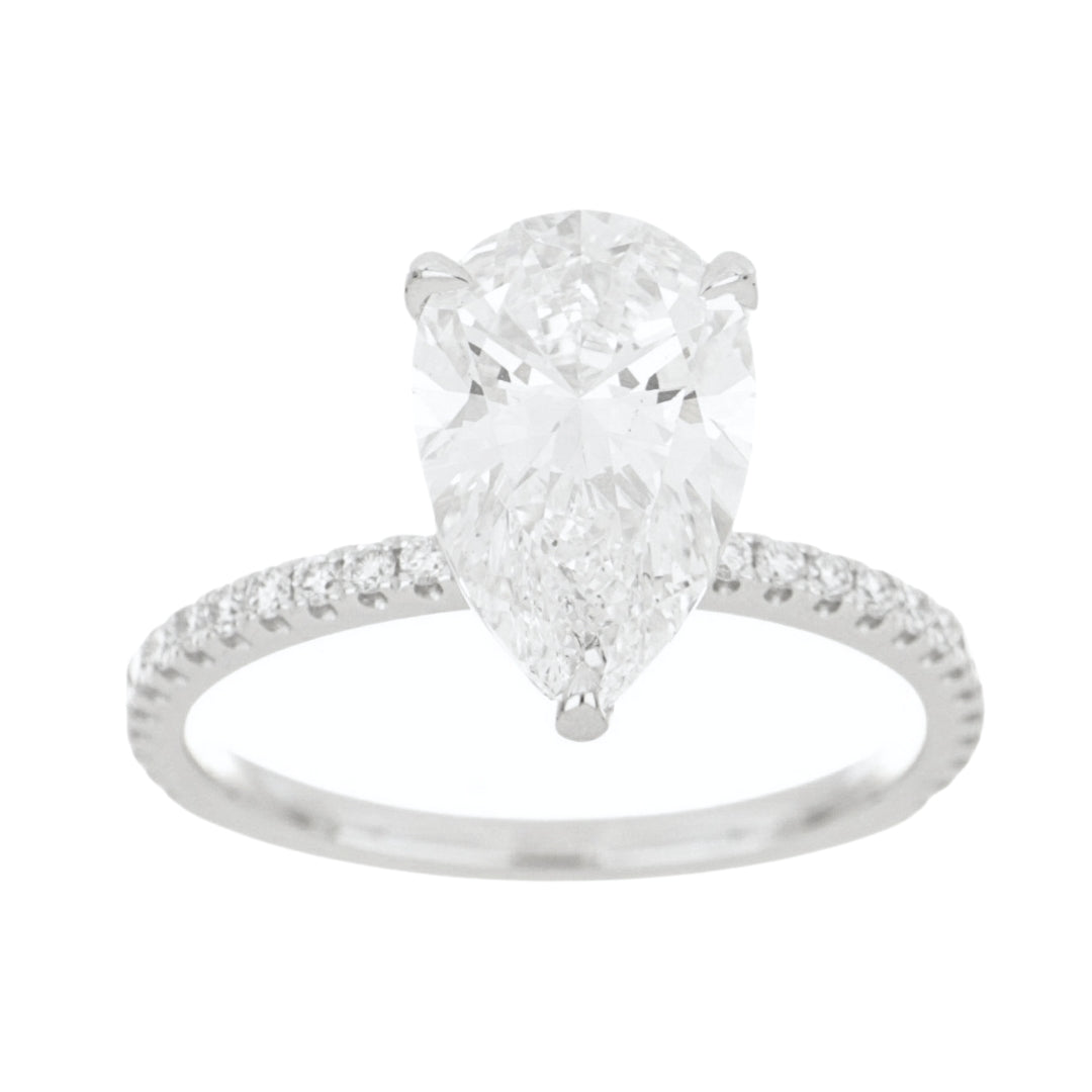 White Diamond Ring (Lab Grown White Diamond 3.09 cts. F VS1 Lab Grown White Diamond 0.28 cts.)