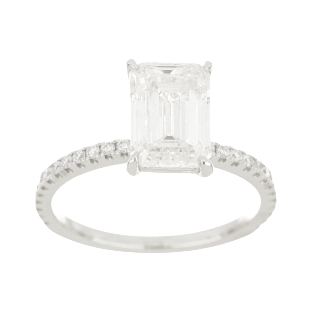 White Diamond Ring (Lab Grown White Diamond 3.08 cts. F VS1 Lab Grown White Diamond 0.28 cts.)