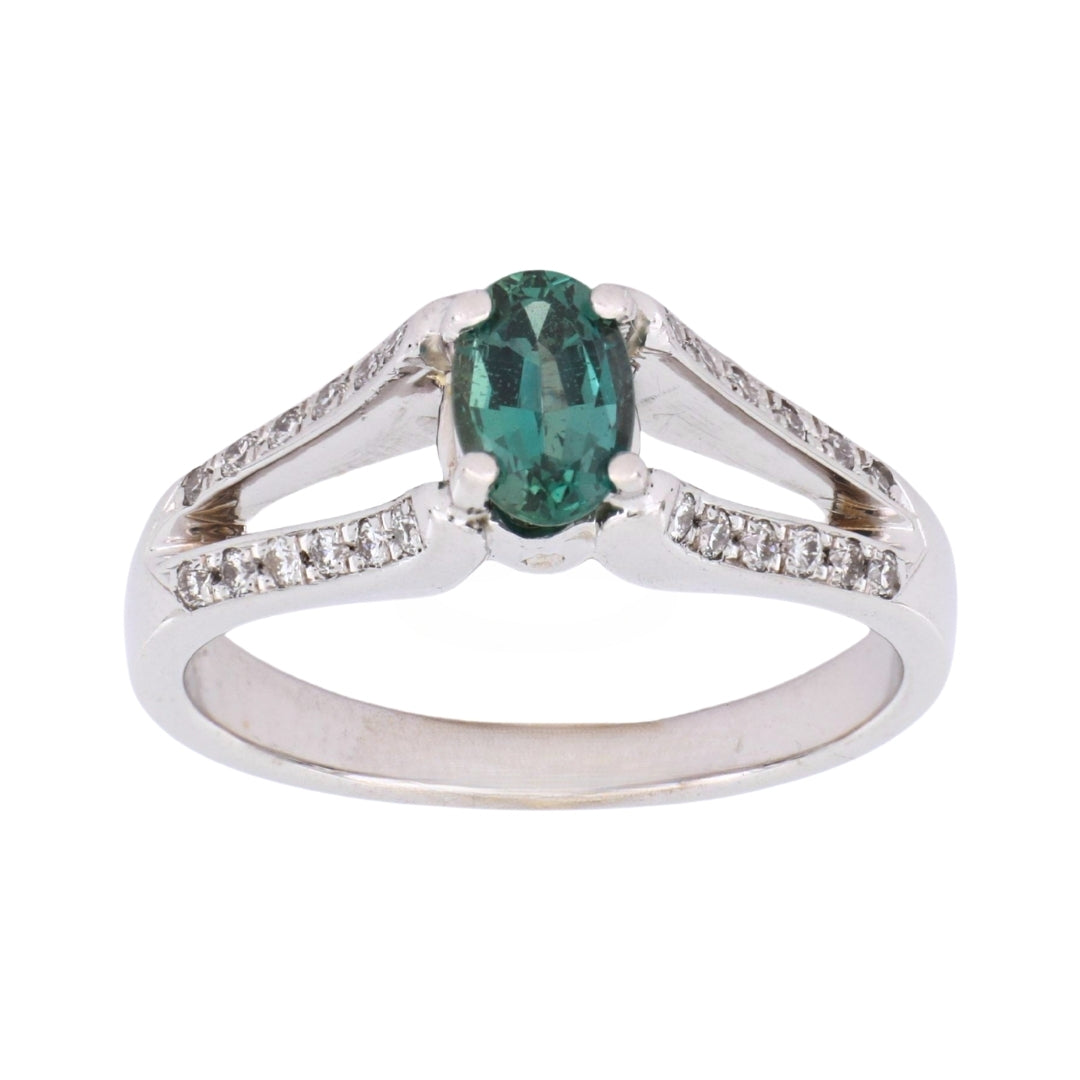 Natural Alexandrite Ring (Alexandrite 0.62 cts Wht Dia 0.25 cts)