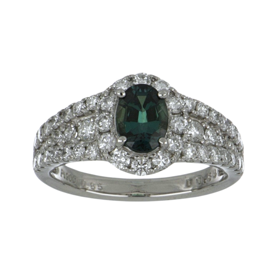 Natural Alexandrite Ring (Alexandrite 0.85 cts Wht Dia 0.84 cts )