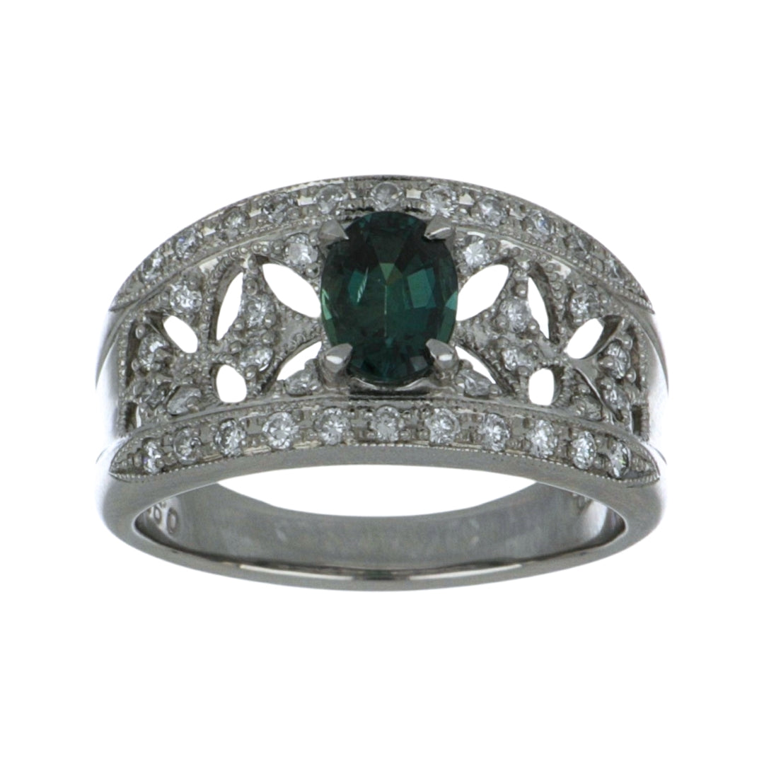 Natural Alexandrite Ring (Alexandrite 0.96 cts Wht Dia 0.41 cts)