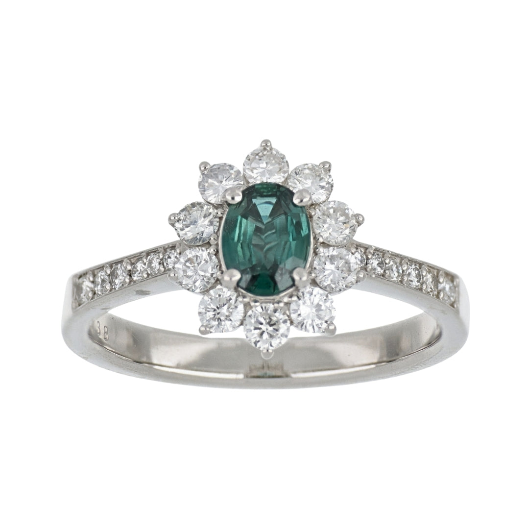 Natural Alexandrite Ring (Alexandrite 0.42 cts Wht Dia 0.5 cts)