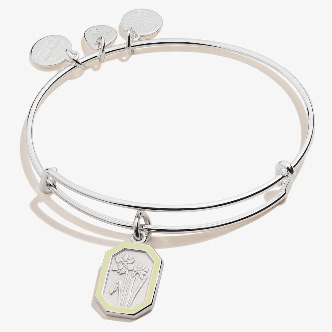ALEX AND ANI March Jonquil Flower Charm Bangle Not Net