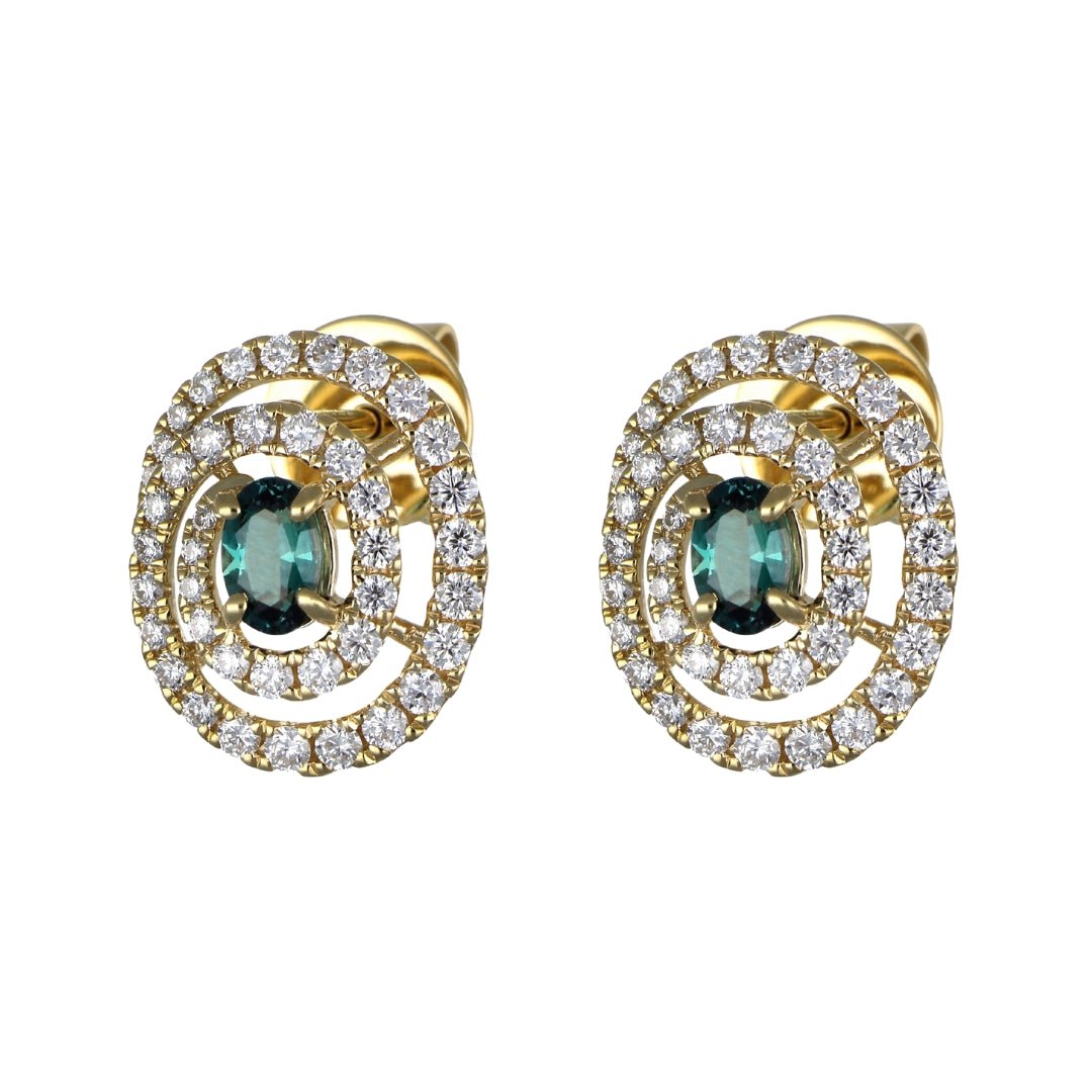 Alexandrite Earrings (Alexandrite 0.46 cts. White Diamond 0.6 cts.) Not Net