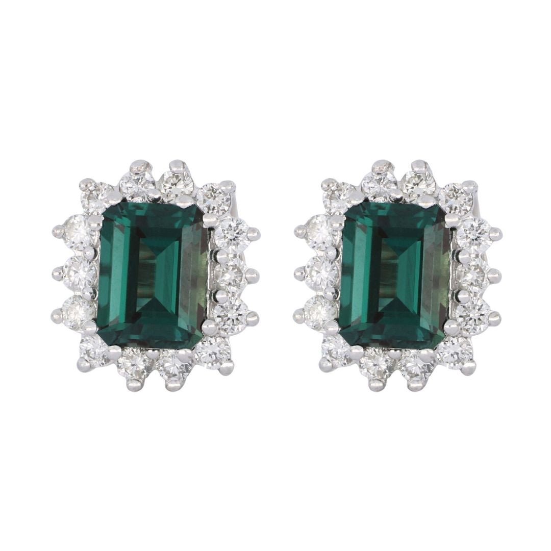 Alexandrite Earrings (Alexandrite 1.71 cts. White Diamond 0.39 cts.) Not Net