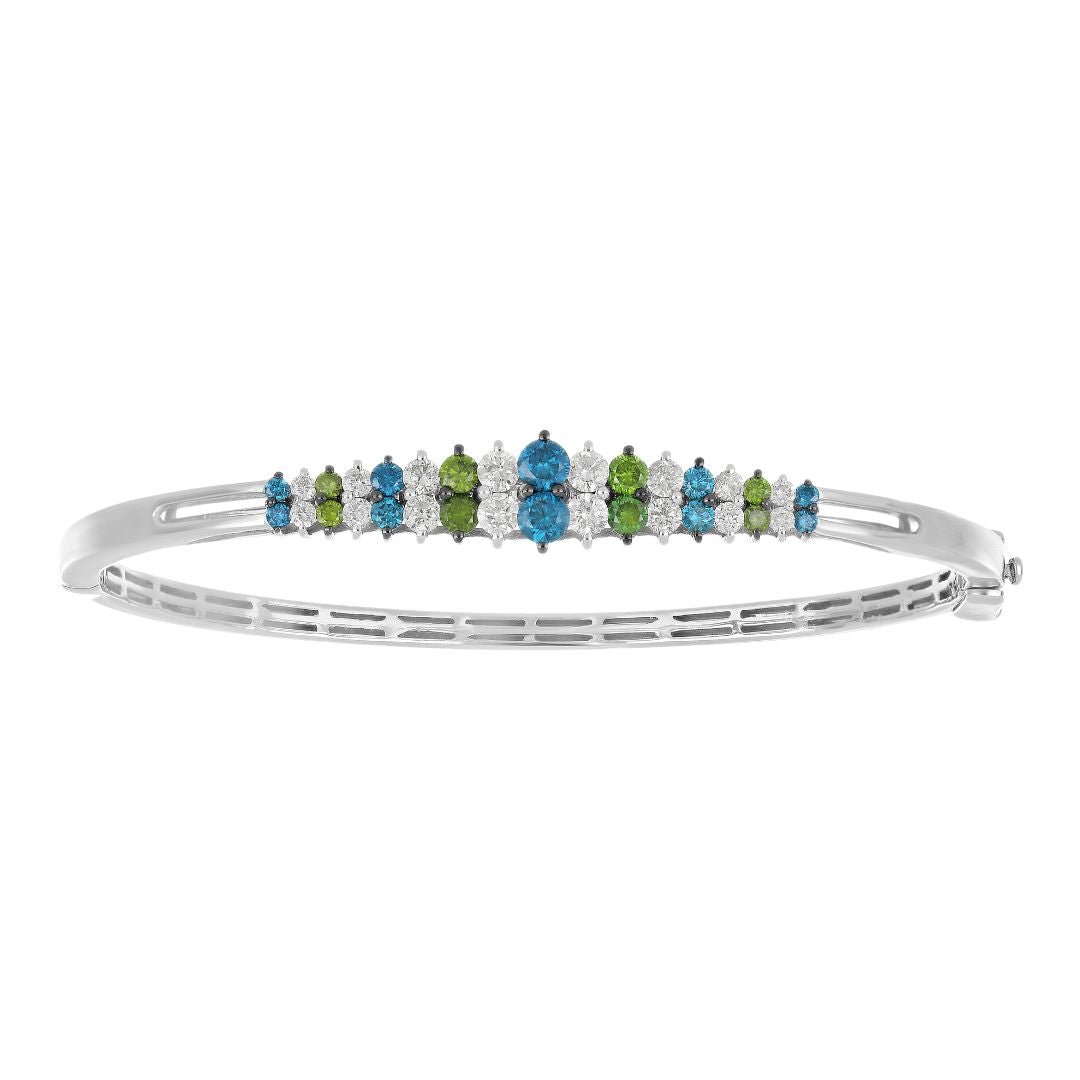 Blue Diamond Bangle (Blue Diamond 0.56 cts. White Diamond 0.79 cts. Green Diamond 0.43 cts.) Not Net