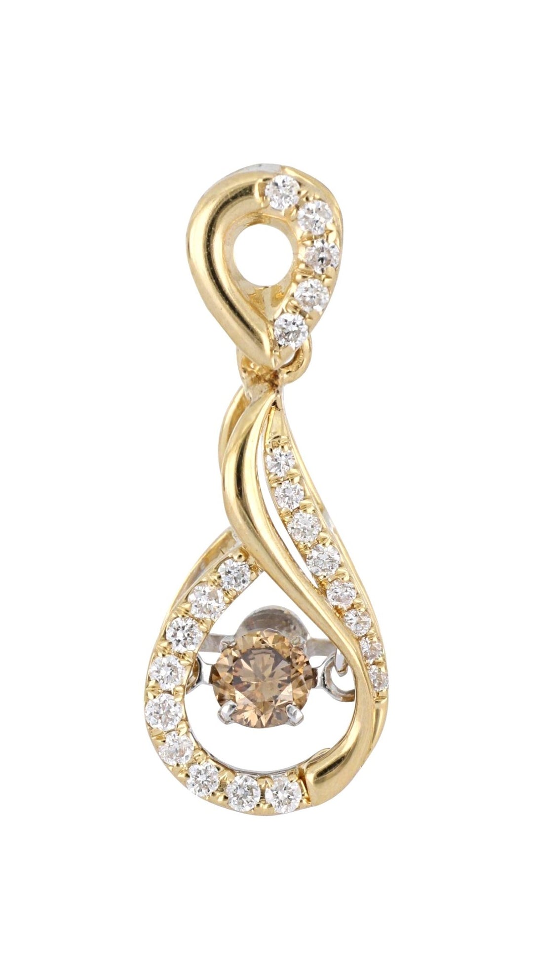 Brown Diamond Ladies Pendant (Brown Diamond 0.1 cts. White Diamond 0.11 cts.) Not Net