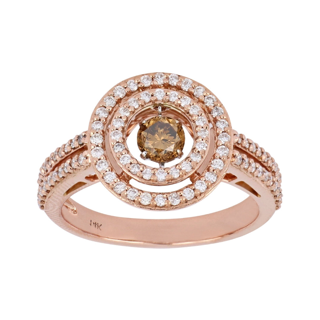 Brown Diamond Ring (Brown Diamond 0.32 ct. White Diamond 0.46 ct.)