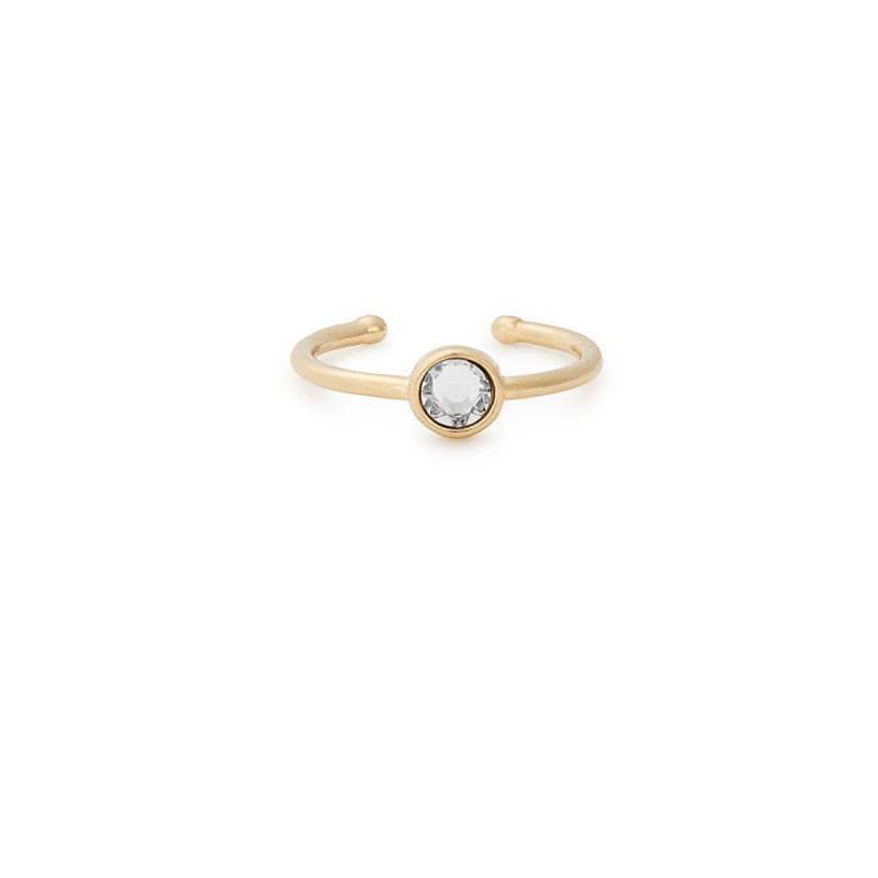 ALEX AND ANI Clear Crystal Birthstone Ring, April