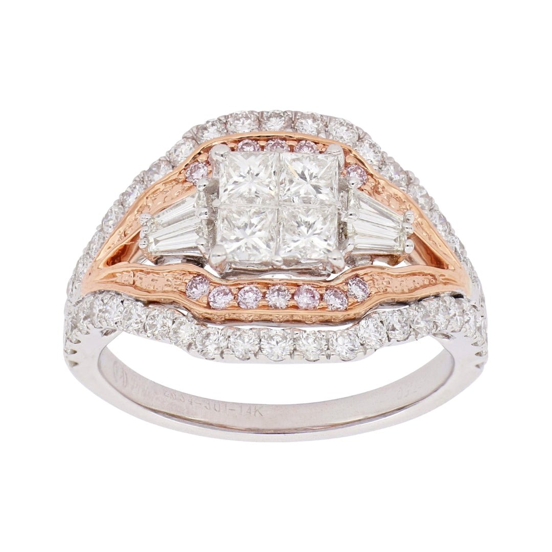 Pink Diamond Ring (Pink Diamond 0.14 cts. White Diamond 0.85 cts. White Diamond 0.82 cts.) Not Net
