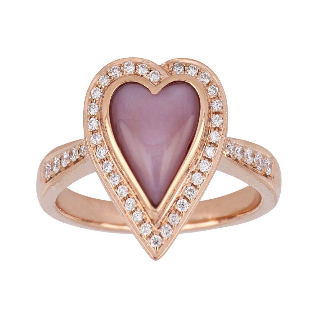 Pink Mother of Pearl Ring (Pink Mother of Pearl White Diamond
