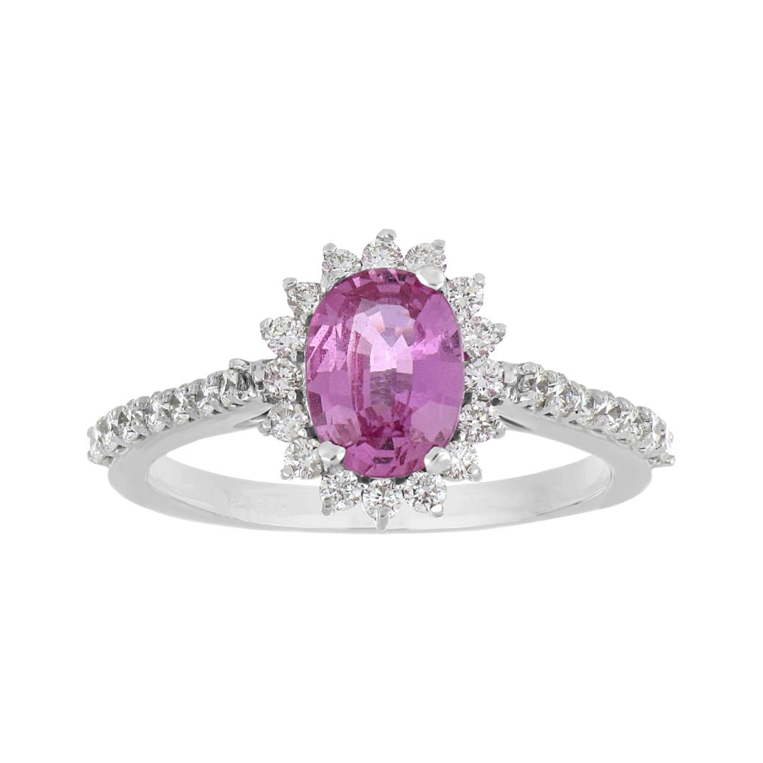 Pink Sapphire Ring (Pink Sapphire 1.44 cts. White Diamond 0.44 cts.) Not Net