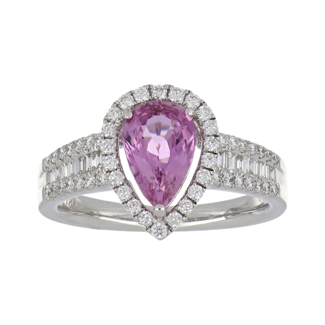 Pink Sapphire Ring (Pink Sapphire 1.53 cts. White Diamond 0.55 cts. White Diamond Included cts.) Not Net