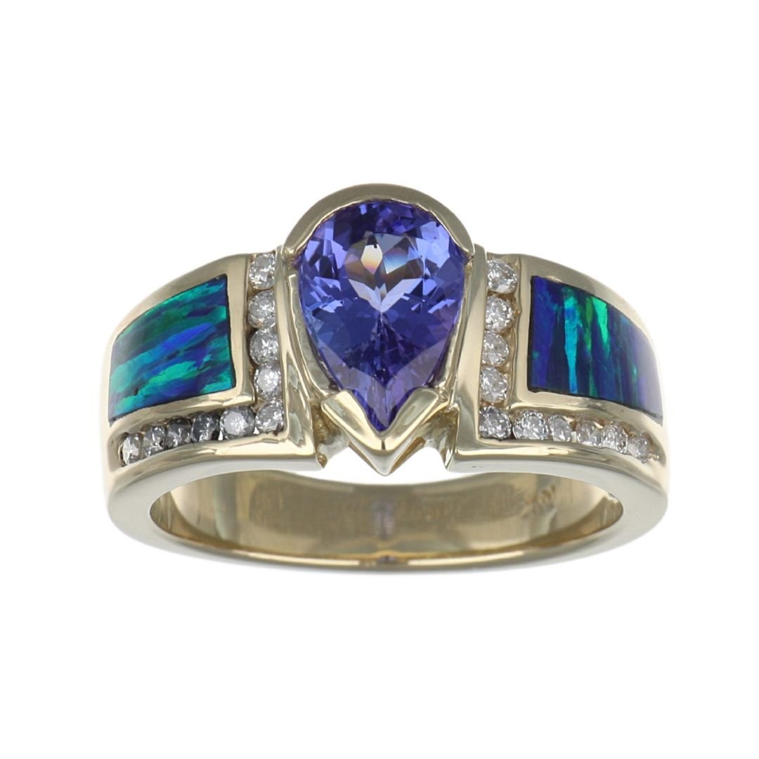 Tanzanite Ring (Tanzanite White Diamond Inlay
