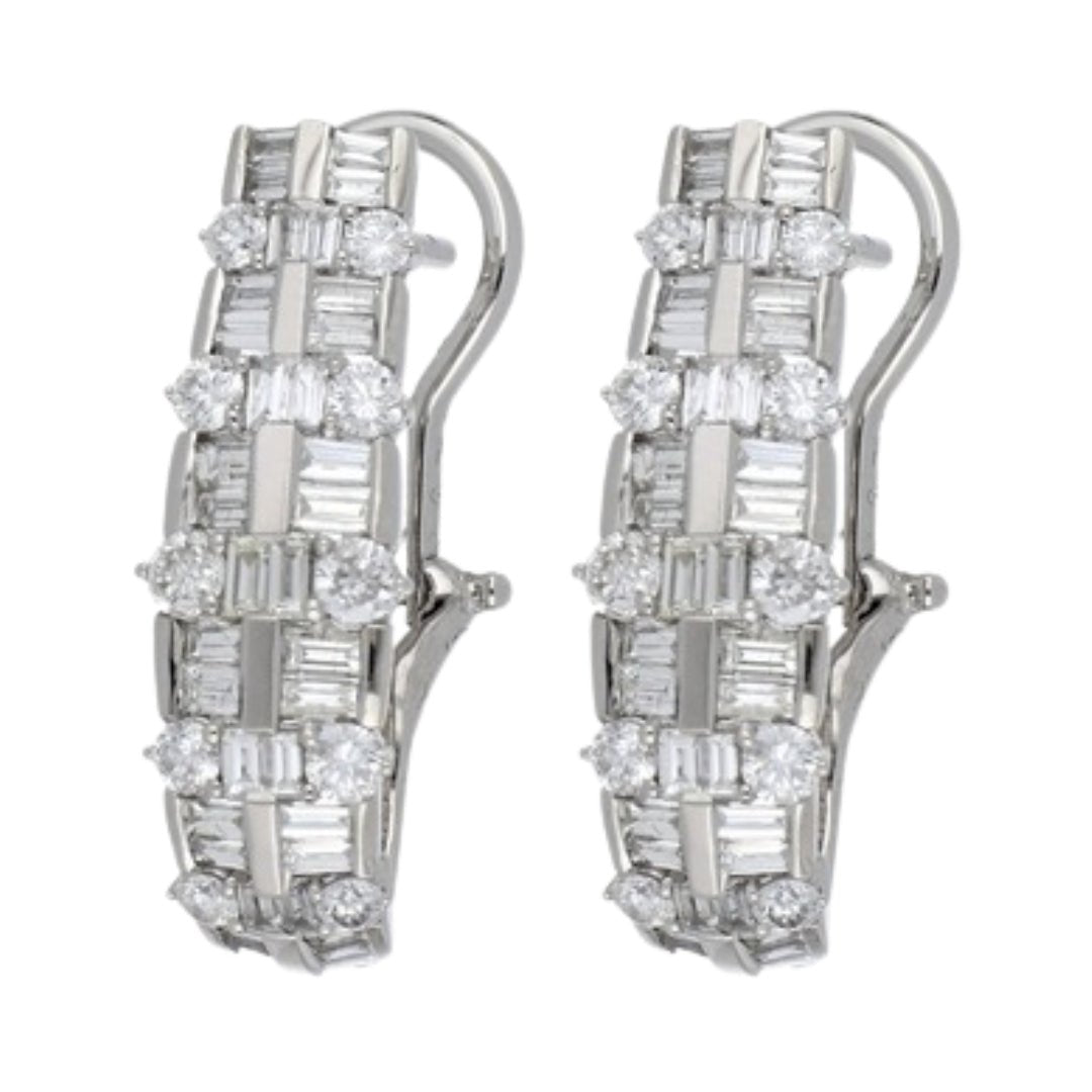 White Diamond Earrings (White Diamond 0.91 cts. White Diamond 1.39 cts.) Not Net