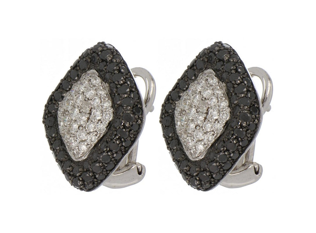 White Diamond Earrings (White Diamond 2.9 cts. Black Diamond Included cts.) Not Net