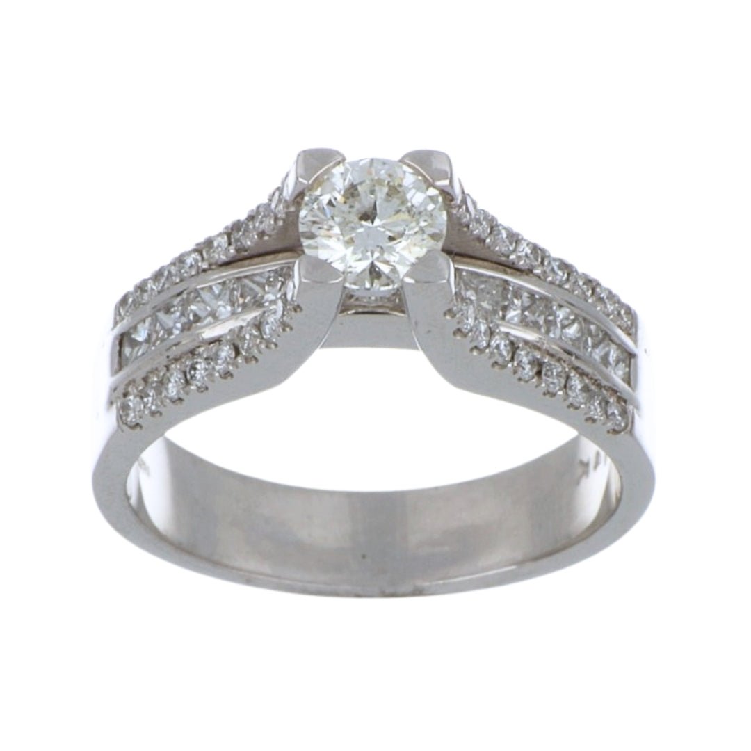 White Diamond Ring (White Diamond 0.5 cts. White Diamond 0.25 cts. White Diamond 0.48 cts.) Not Net