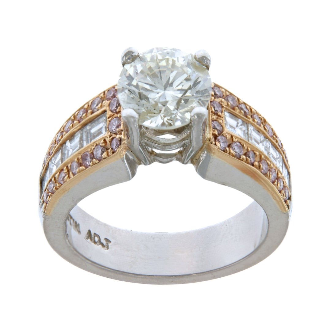 White Diamond Ring (White Diamond 1.59 cts. White Diamond 1.18 cts. Pink Diamond Included cts.) Not Net
