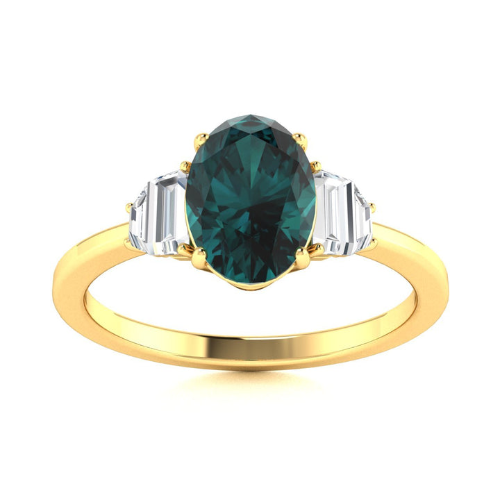 14KT Gold Alexandrite and Diamond Ladies Ring (Alexandrite 1.21 cts White Diamonds 0.13 cts)