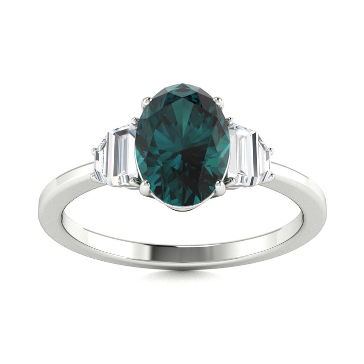 14KT Gold Alexandrite and Diamond Ladies Ring (Alexandrite 1.21 cts White Diamonds 0.13 cts)