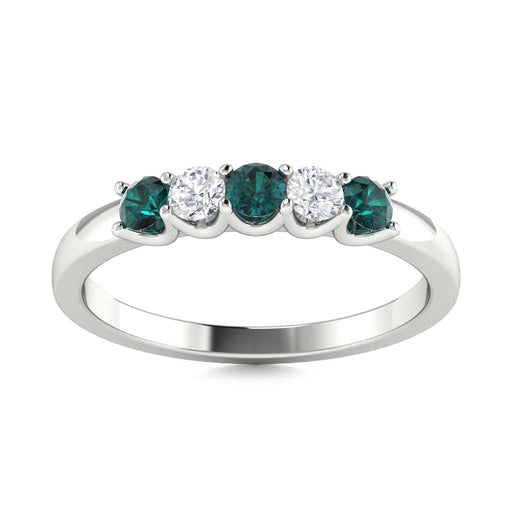 14KT Gold Round Alexandrite and Diamond Ladies Ring (Alexandrite 0.26 cts. White Diamond 0.14 cts.)