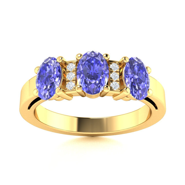 18kt Gold Tanzanite and Diamond Ladies Ring (Tanzanite 1.00cts Diamonds 0.04 cts)