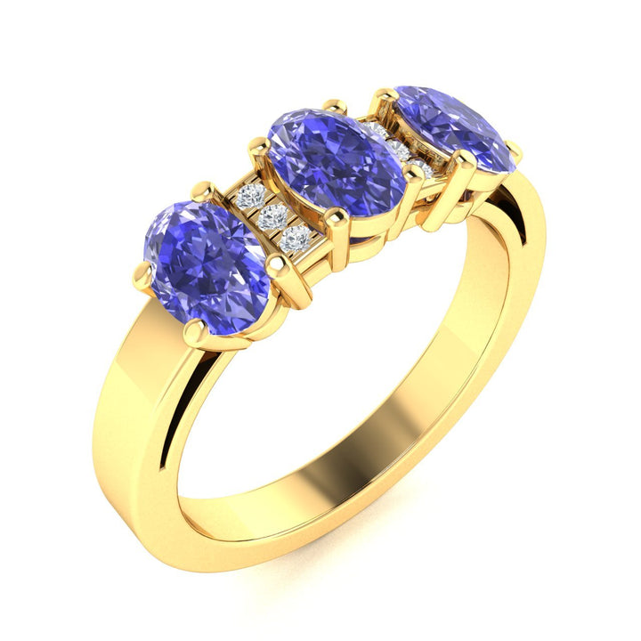 18kt Gold Tanzanite and Diamond Ladies Ring (Tanzanite 1.00cts Diamonds 0.04 cts)