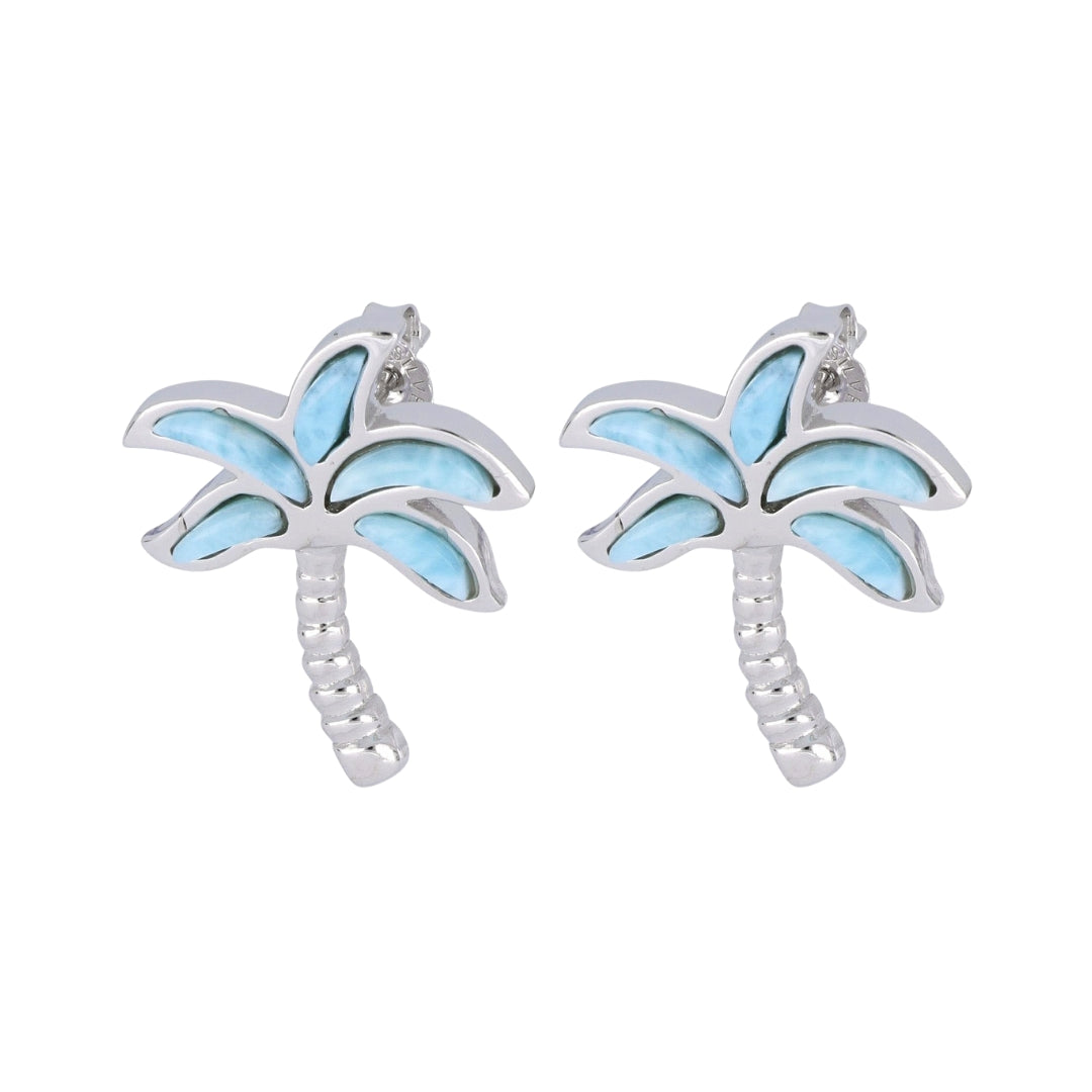 Larimar Palm Tree Earrings