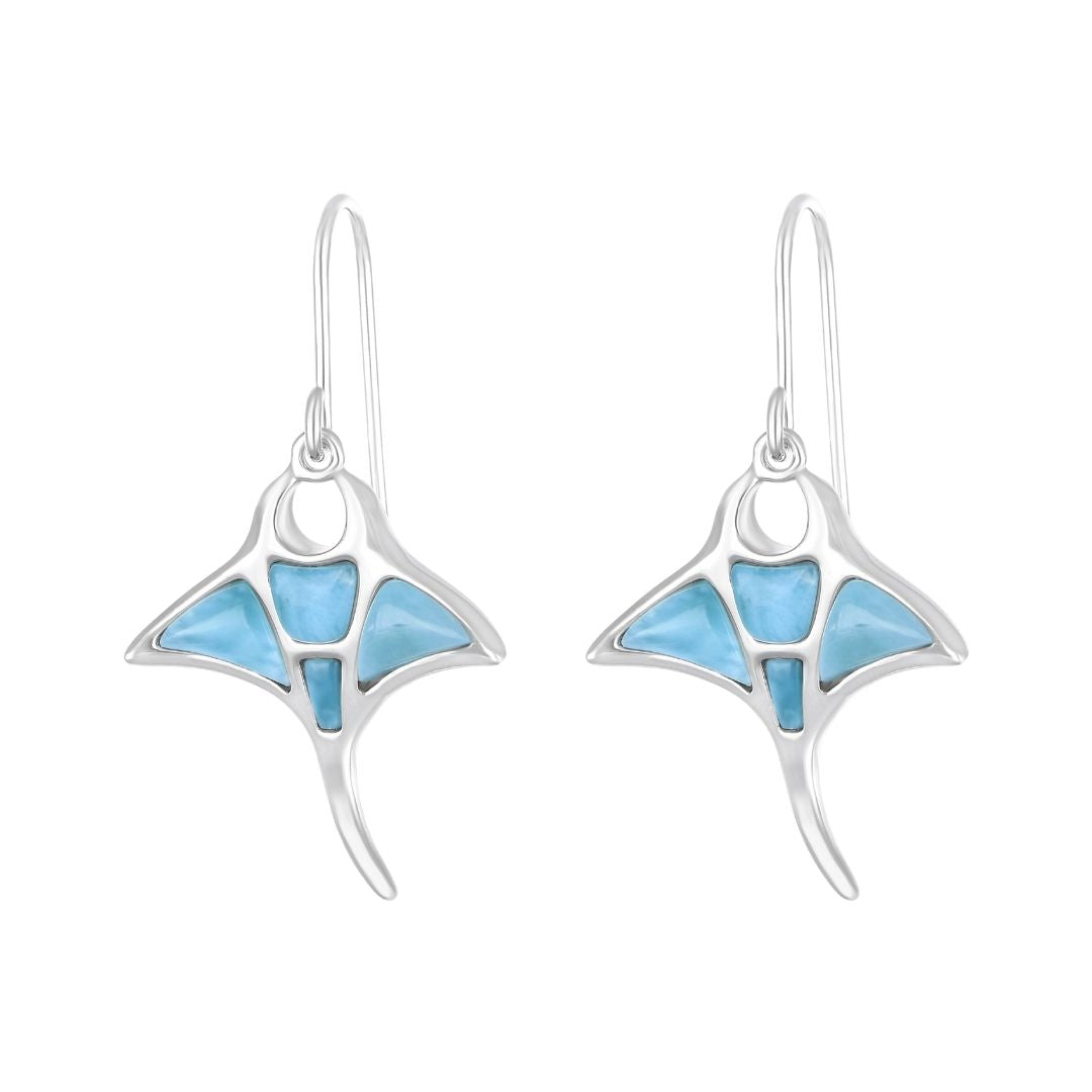 Larimar Manta Ray Earrings