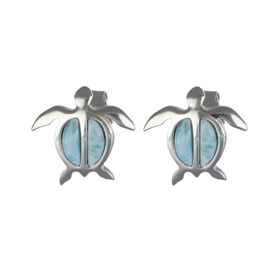 Larimar Turtle Earrings