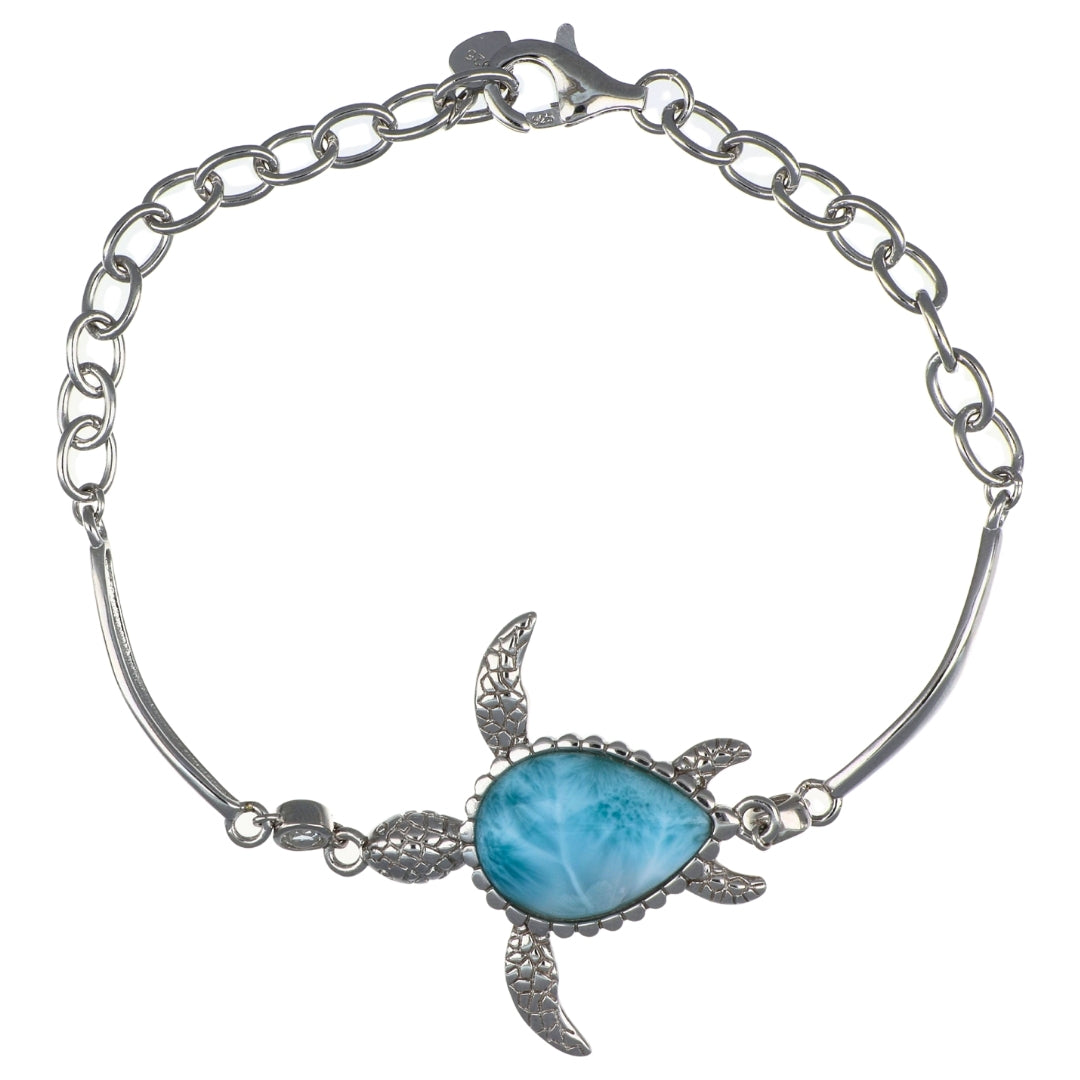 Larimar Turtle Bracelet (Cubic Zirconia)
