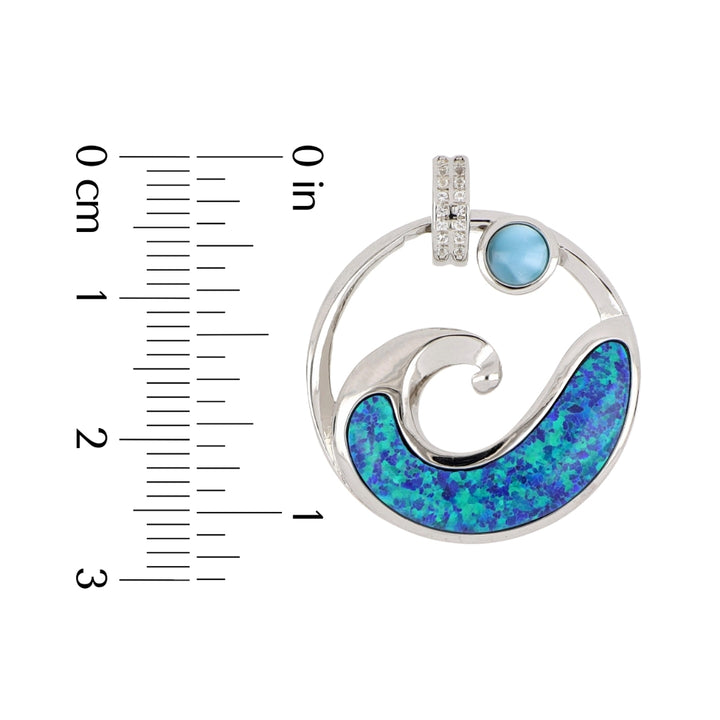 Larimar Wave Pendant (Cubic Zirconia)