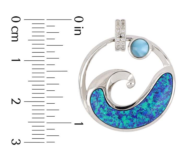 Larimar Wave Pendant (Cubic Zirconia)
