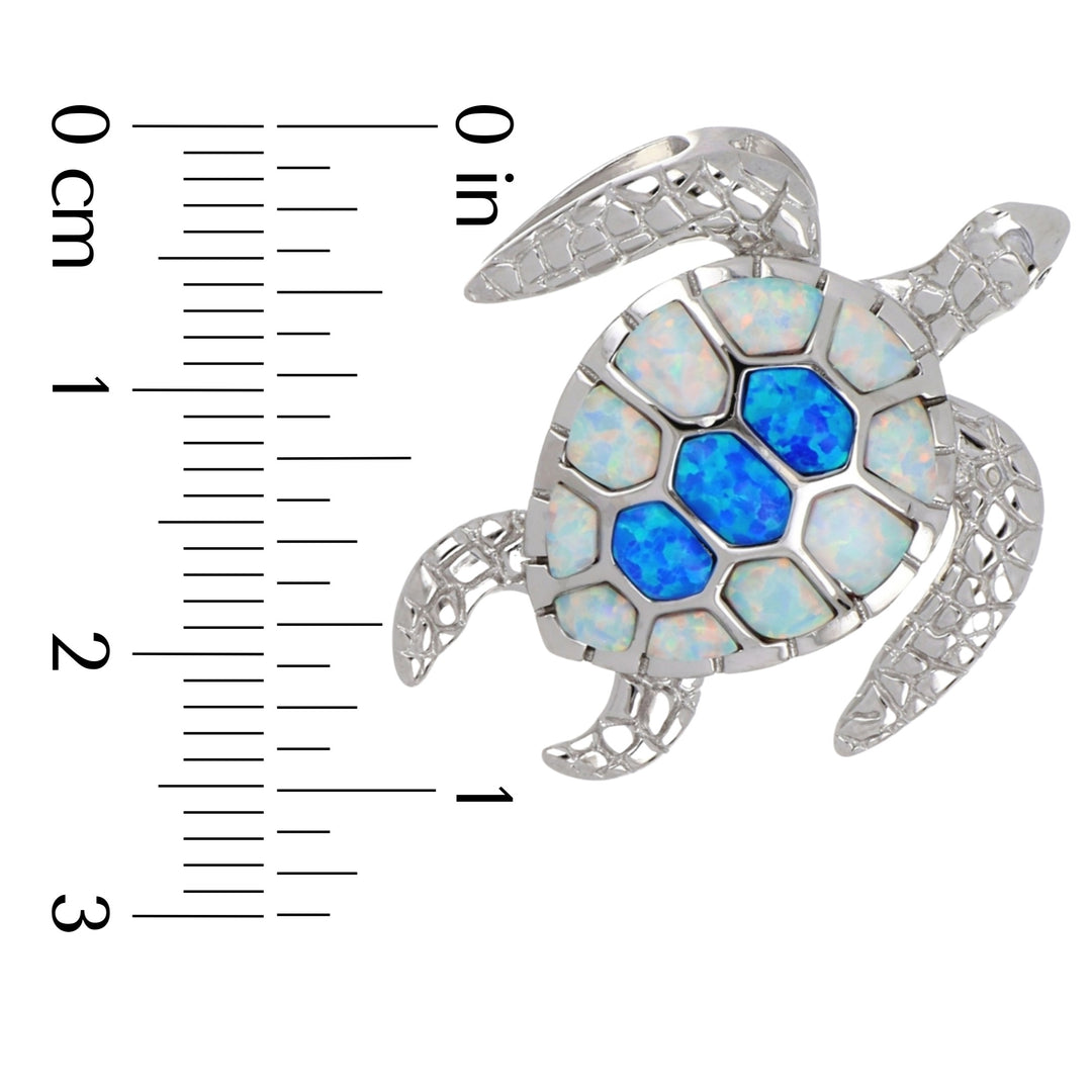 Inlay Opal Turtle Pendant (White Opal Inlay Opal)