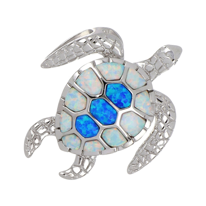 Inlay Opal Turtle Pendant (White Opal Inlay Opal)