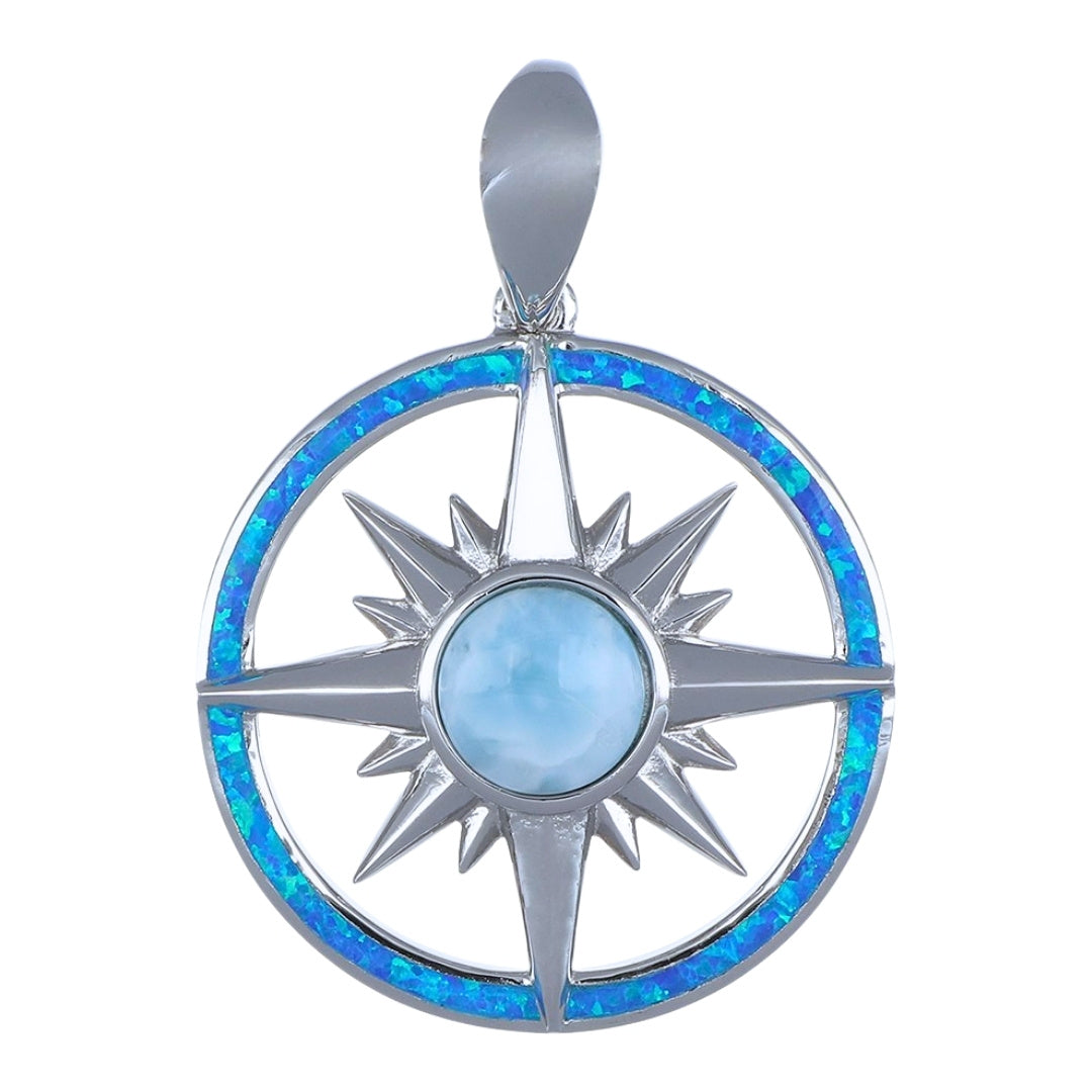 Larimar Compass Pendant