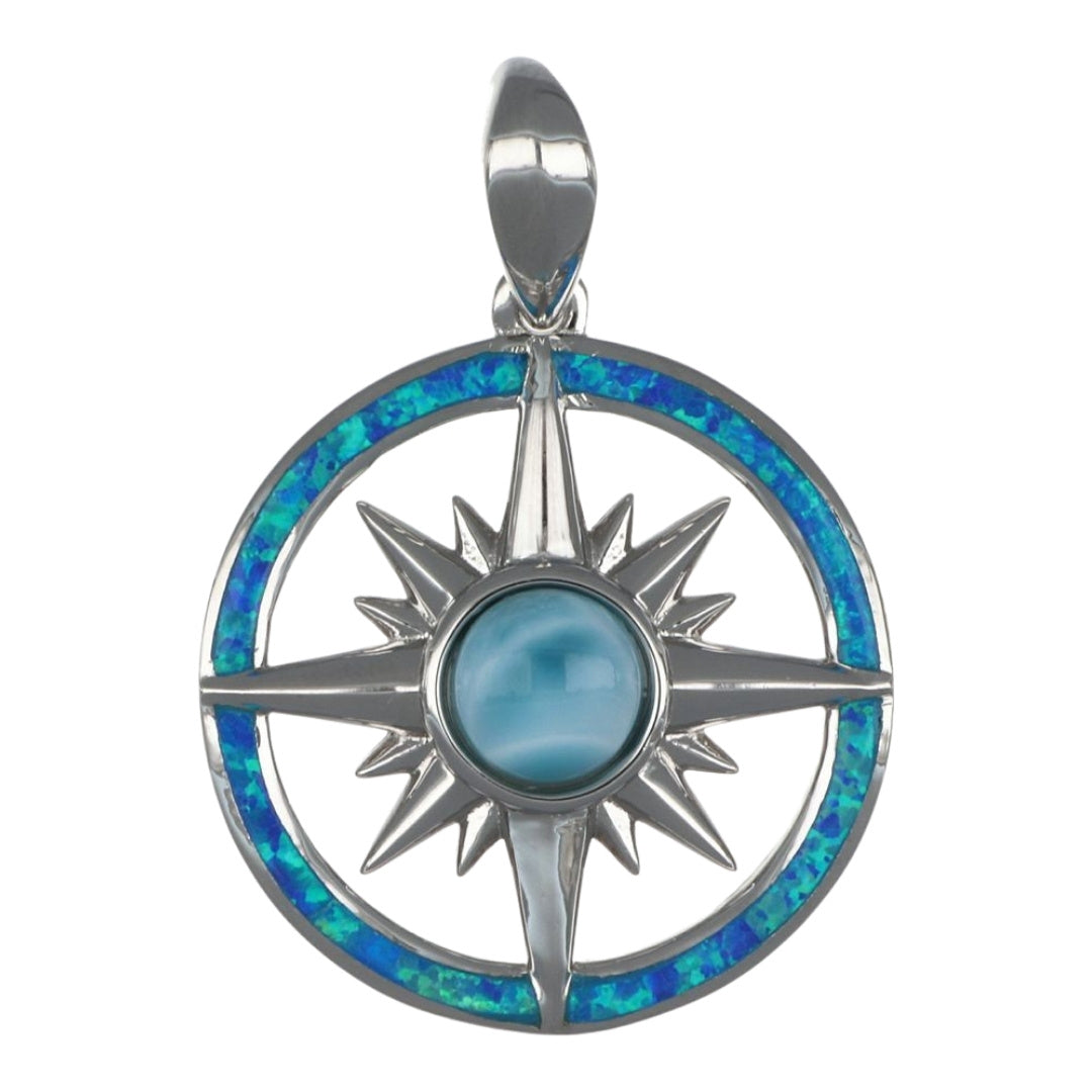 Larimar Compass Pendant