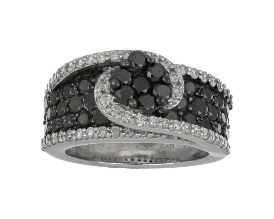 Black Diamond Ladies Ring (Black Diamond 2.46 cts. White Diamond 0.73 cts)