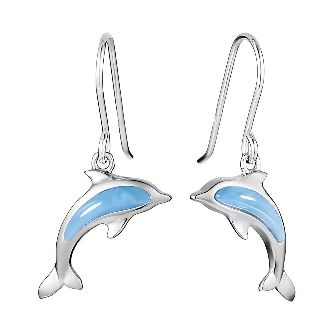 Larimar Dolphin Earrings