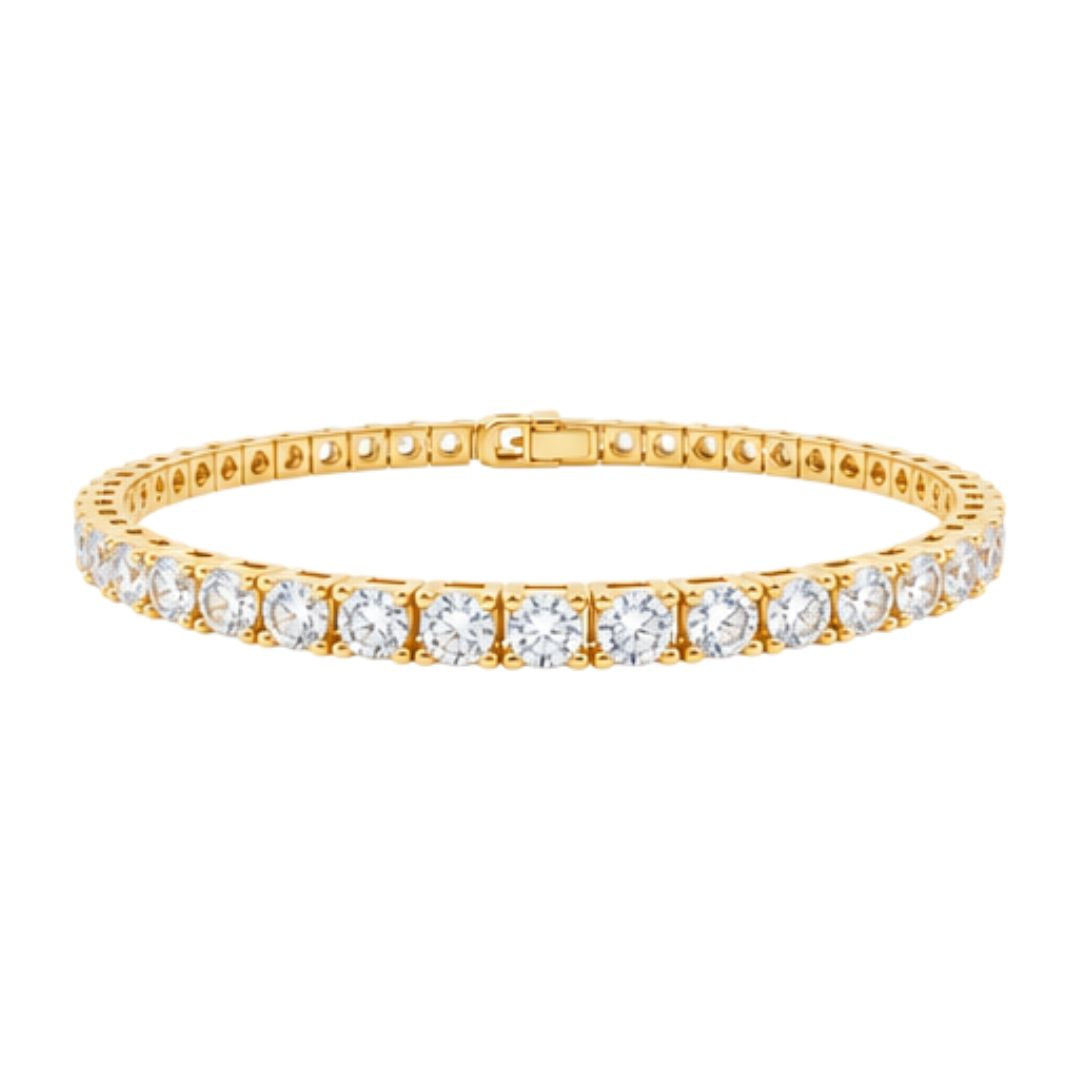 GROWNIQUE Lab-Grown  Diamond Tennis Bracelet – 10 Carat, 14KT Gold