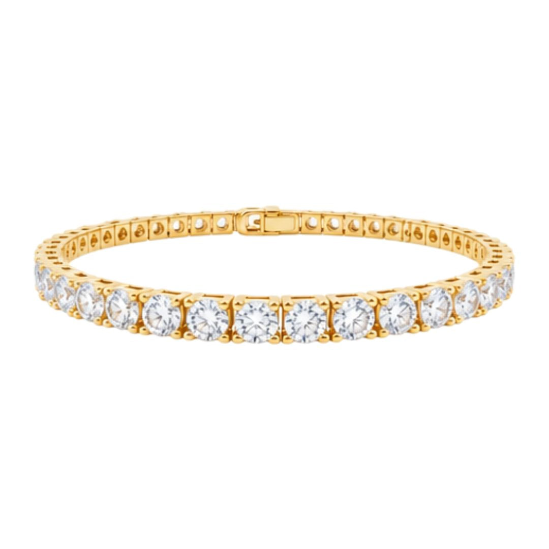 GROWNIQUE Lab-Grown  Diamond Tennis Bracelet – 12 / 13 Carat, 14KT Gold