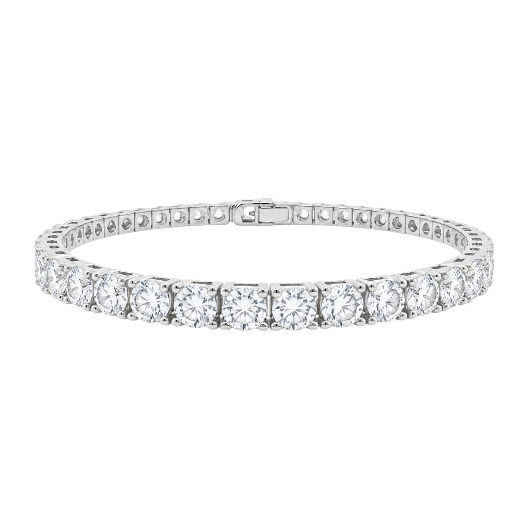 GROWNIQUE Lab-Grown  Diamond Tennis Bracelet – 12 / 13 Carat, 14KT Gold