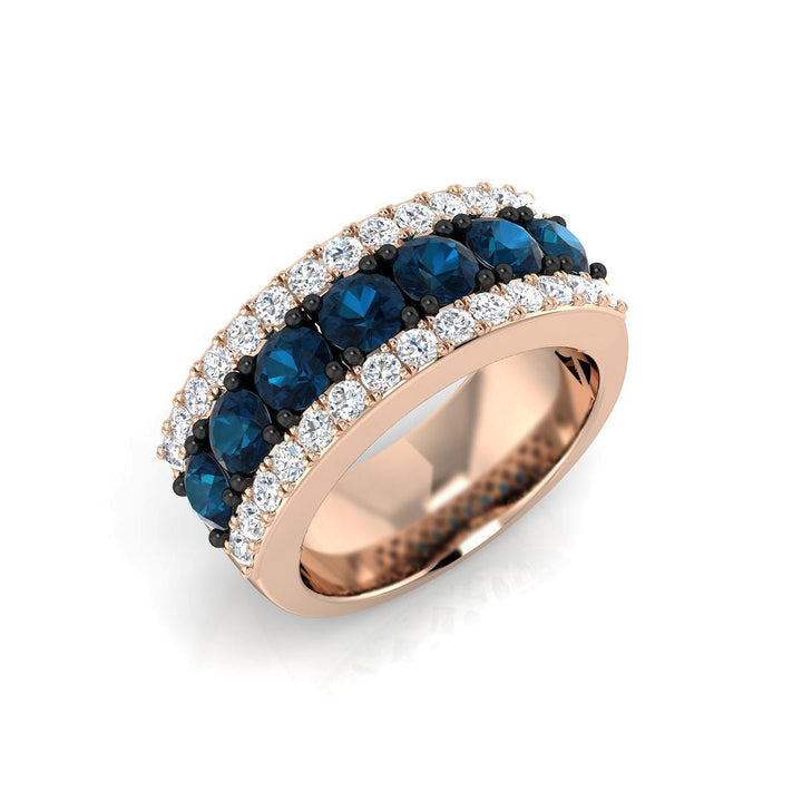 14K Gold Blue and White Diamond Eternity Ring (Blue Diamonds 1.43 cts., White Diamonds 0.62 cts.)