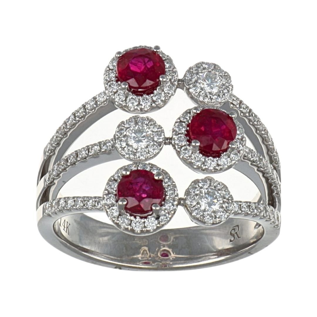 Buy 14KTW Ring Round Ruby 0.87 cts. Round White Diamond 0.66 cts... at Kay's Fine Jewelry