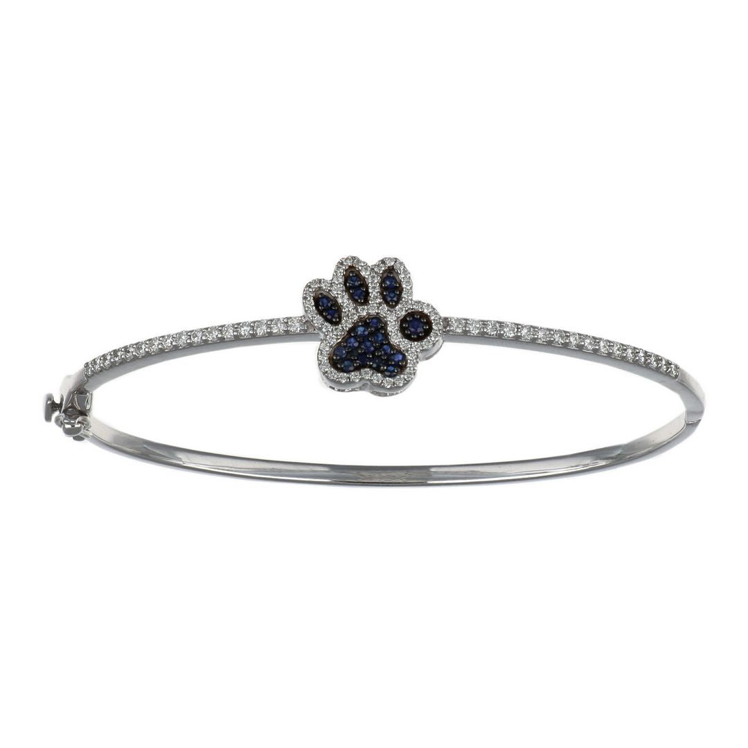 Blue Sapphire Bangle (Blue Sapphire 0.22 cts. White Diamond 0.71 cts.)
