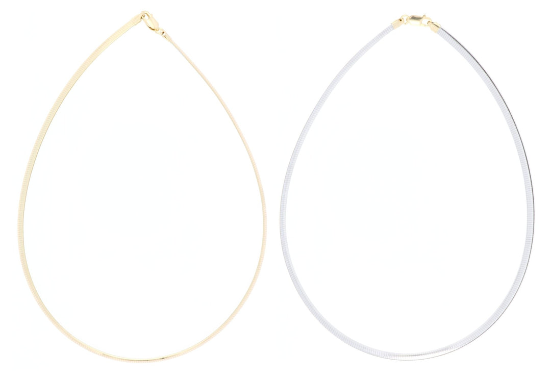 18" Discover Omega Reversible Necklace (Sterling Silver with Gold Plating) Not Net