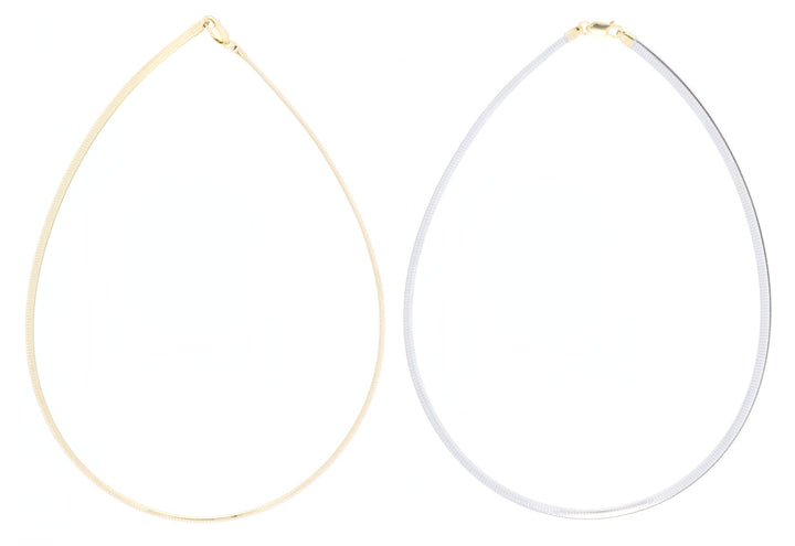 18" Discover Omega Reversible Necklace (Sterling Silver with Gold Plating) Not Net