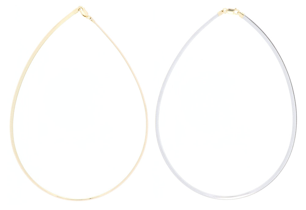 20" Discover Omega Reversible Necklace (Sterling Silver with Gold Plating) Not Net