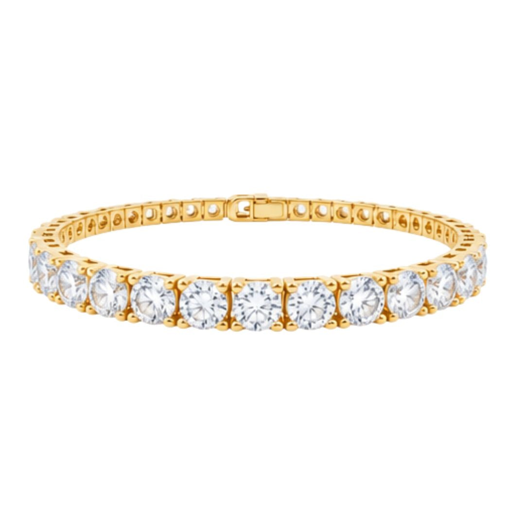 GROWNIQUE Lab-Grown  Diamond Tennis Bracelet – 25 / 26 Carat, 14KT Gold